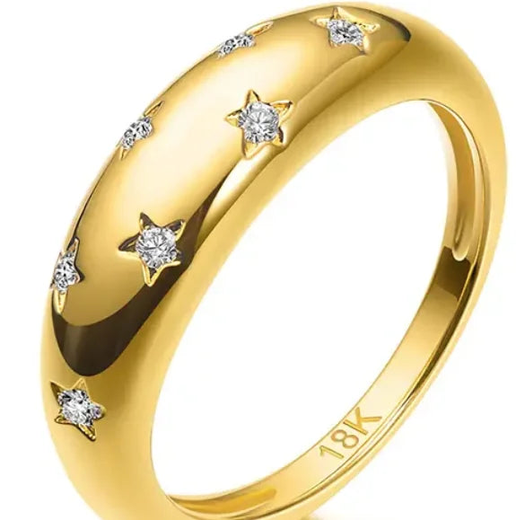 DEVAS STARDUST RING 18k ゴールド シンプル Stardust Ring | 18K Gold Plated Sterling Silver Statement Ring