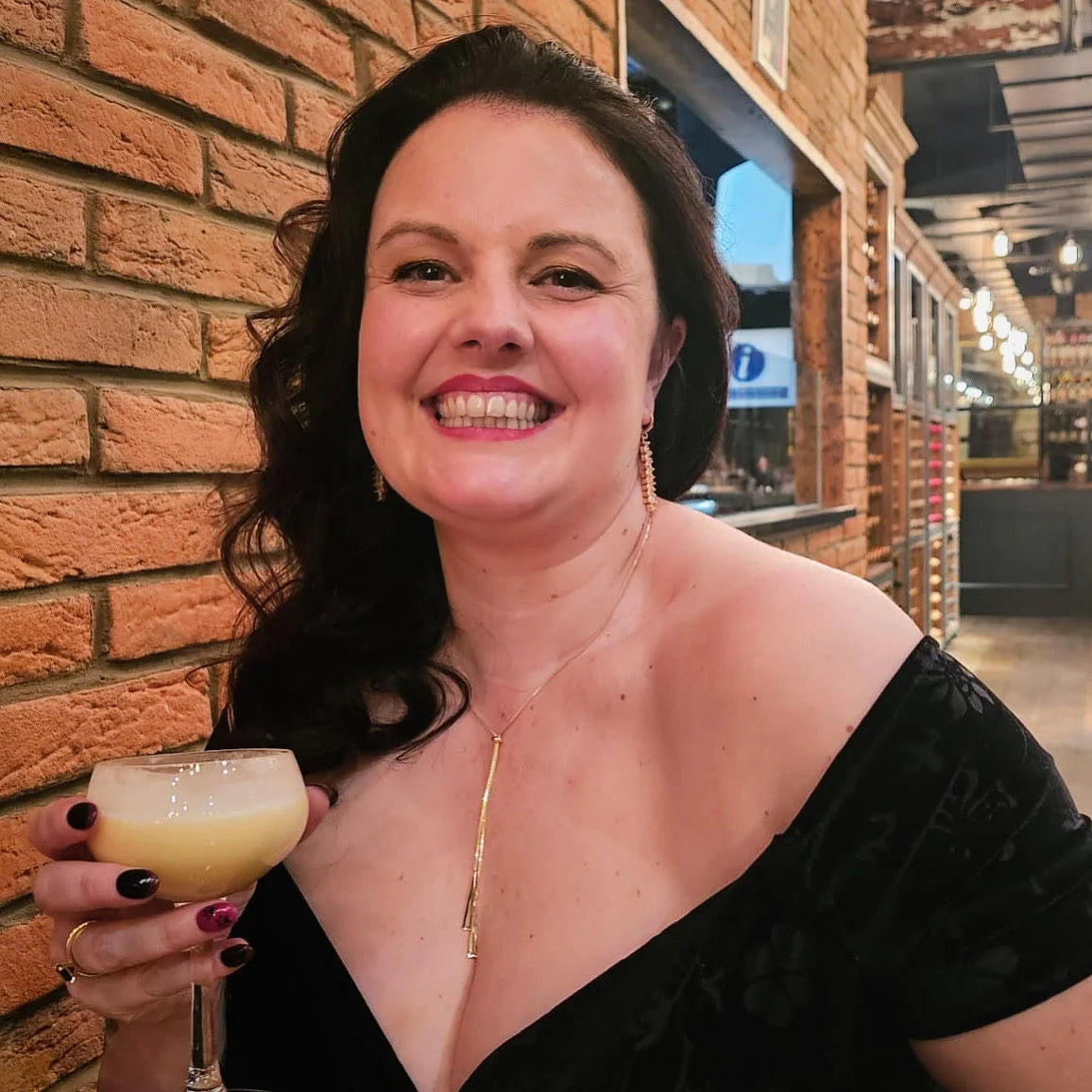 Customer photo of Krystal wearing the Radiance Gold Chain Necklace in sterling silver with 18K gold plating by Frequency Paris-Ibiza