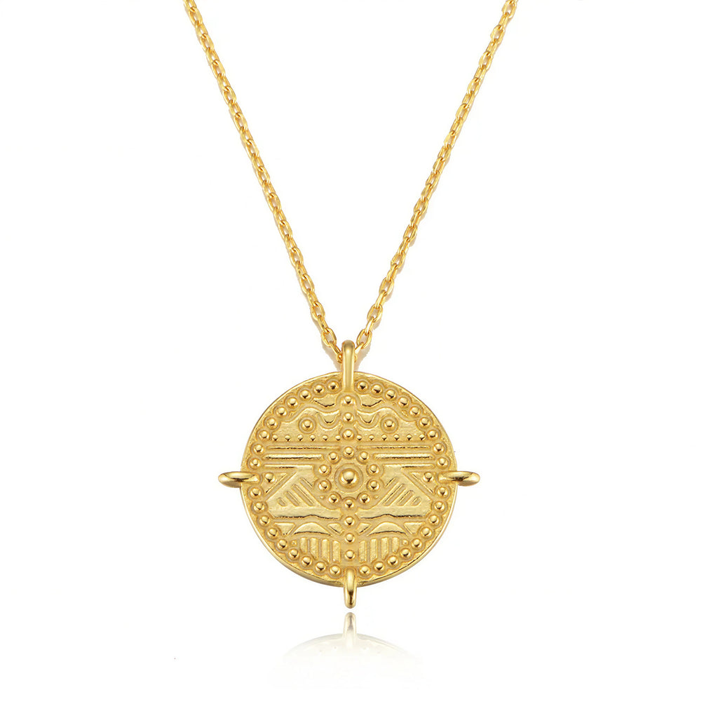 Es Vedrà gold pendant necklace, 18k gold plated sterling silver, talisman of attraction - from Frequency Paris-Ibiza