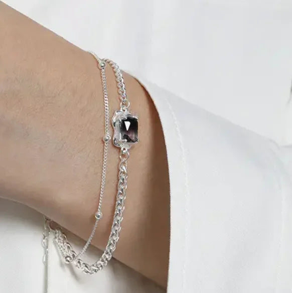 Frequency Paris-Ibiza Alchemy Chain Bracelet close-up in silver, highlighting mixed chain design and exceptional craftsmanship