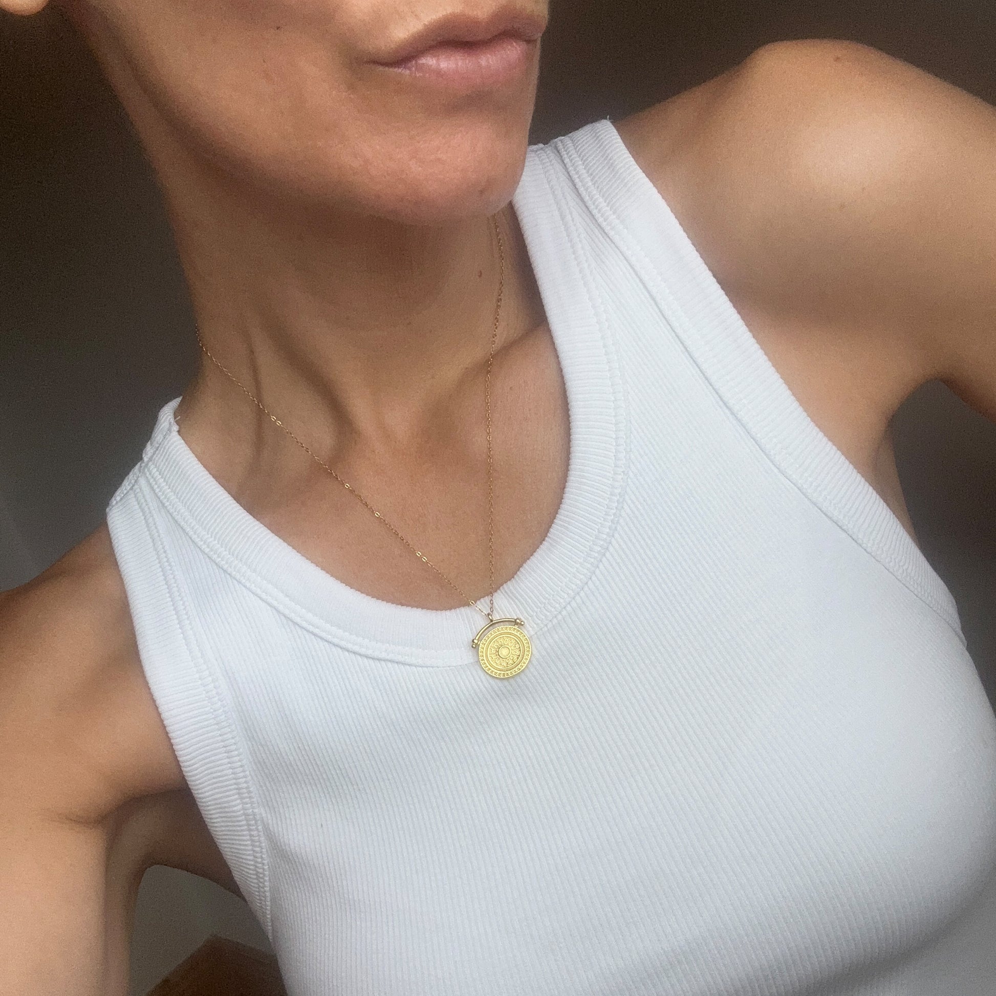 Sunbeam Gold Pendant Necklace 18K gold plated, luxe layering jewellery for empowered women - Frequency Paris-Ibiza