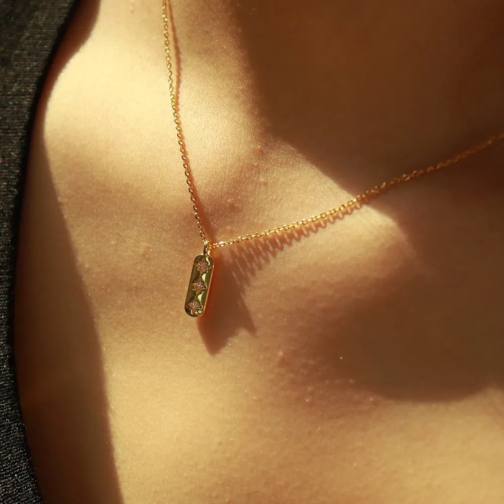 Guiding Light gold pendant necklace, 18k gold plated sterling silver jewellery to inspire inner confidence and elegance. Frequency Paris-Ibiza