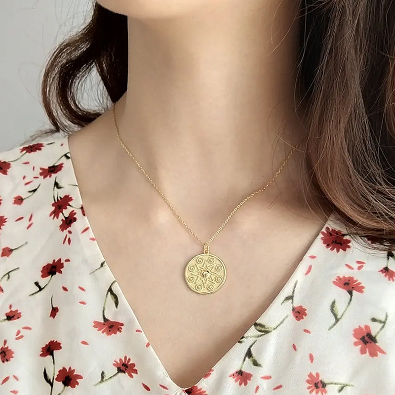 The Manifest Gold Pendant Necklace by Frequency Paris-Ibiza — perfect to layer or to wear solo.