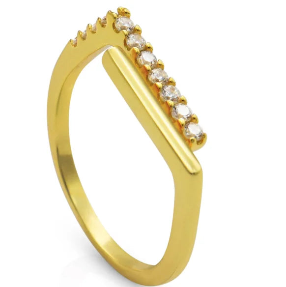 Frequency Paris-Ibiza Cosmic Trust Ring close-up showing zircon crystal detailing and adjustable band, excellent craftsmanship, stylish jewellery box staple