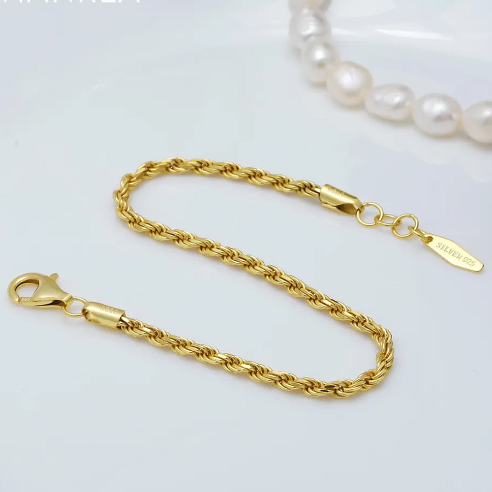 Frequency Paris-Ibiza Higher Self Gold Rope Chain Bracelet close-up showing detailed gold rope design, highlighting superior craftsmanship and quality finish.