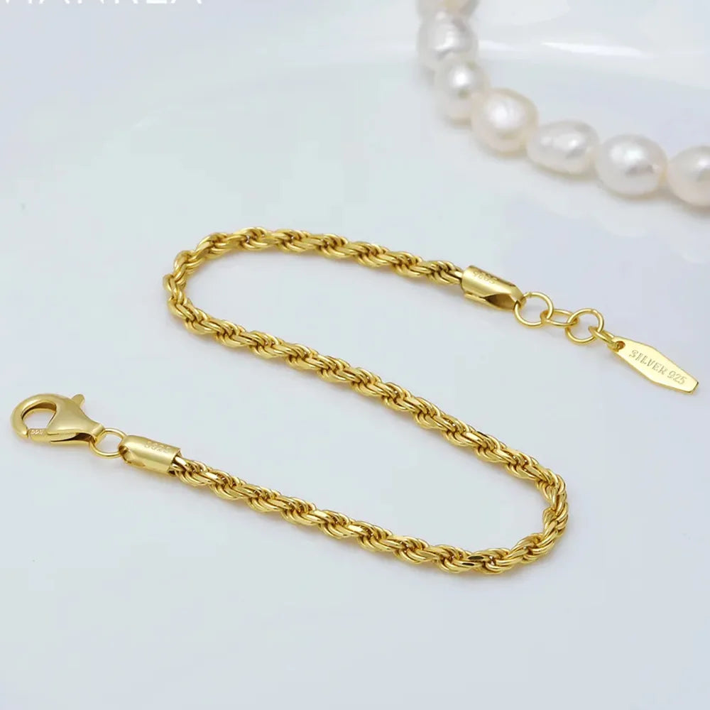 Frequency Paris-Ibiza Higher Self Gold Rope Chain Bracelet close-up showing detailed gold rope design, highlighting superior craftsmanship and quality finish.