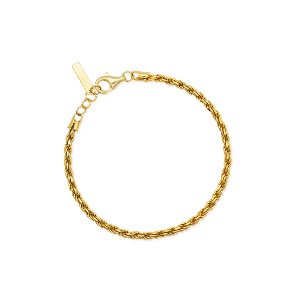 Frequency Paris-Ibiza Higher Self Gold Rope Chain Bracelet shown on a white background, minimal design, clean luxury jewellery for layering or solo wear.
