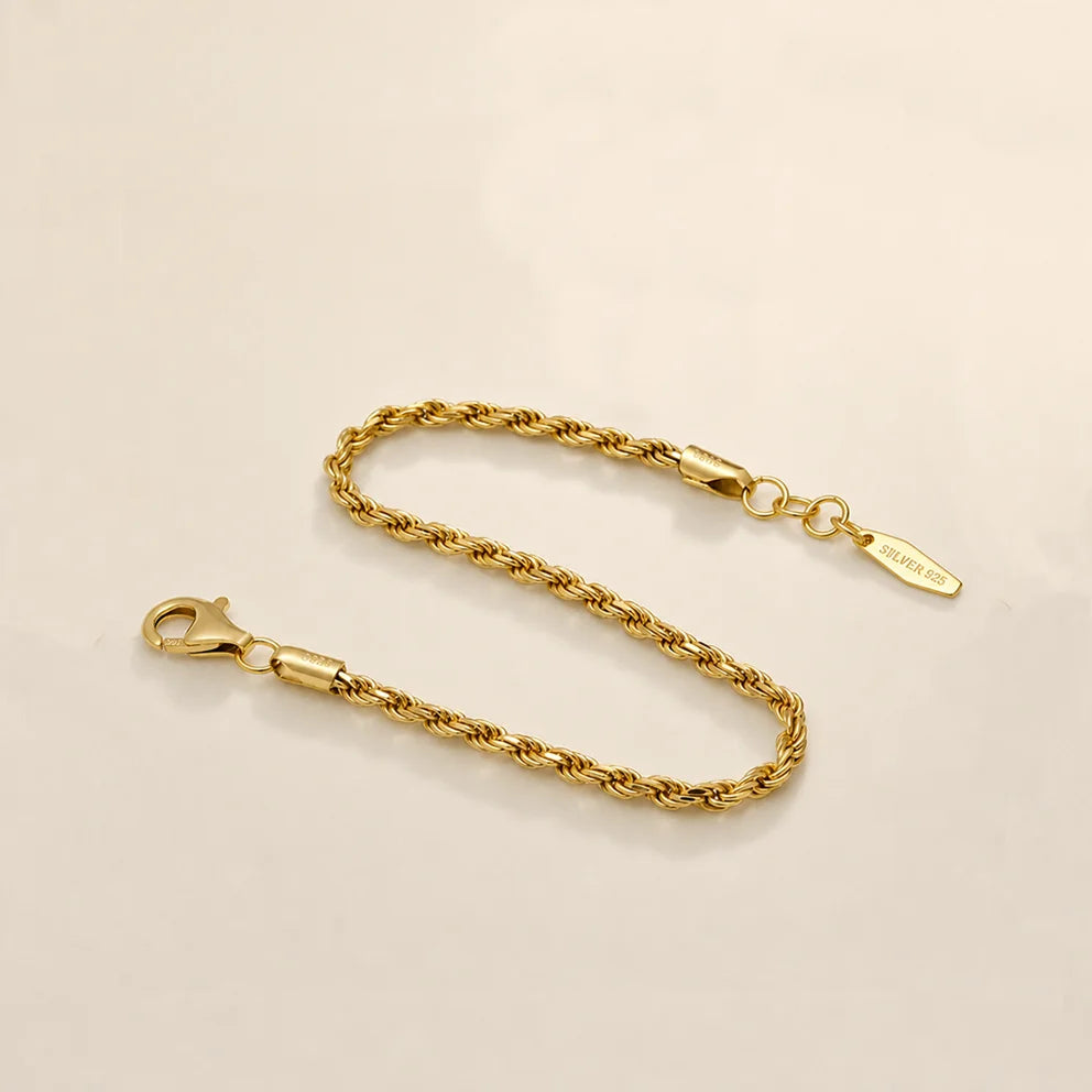 Frequency Paris-Ibiza Higher Self Gold Rope Chain Bracelet close-up showing detailed gold rope design, highlighting superior craftsmanship and quality finish.