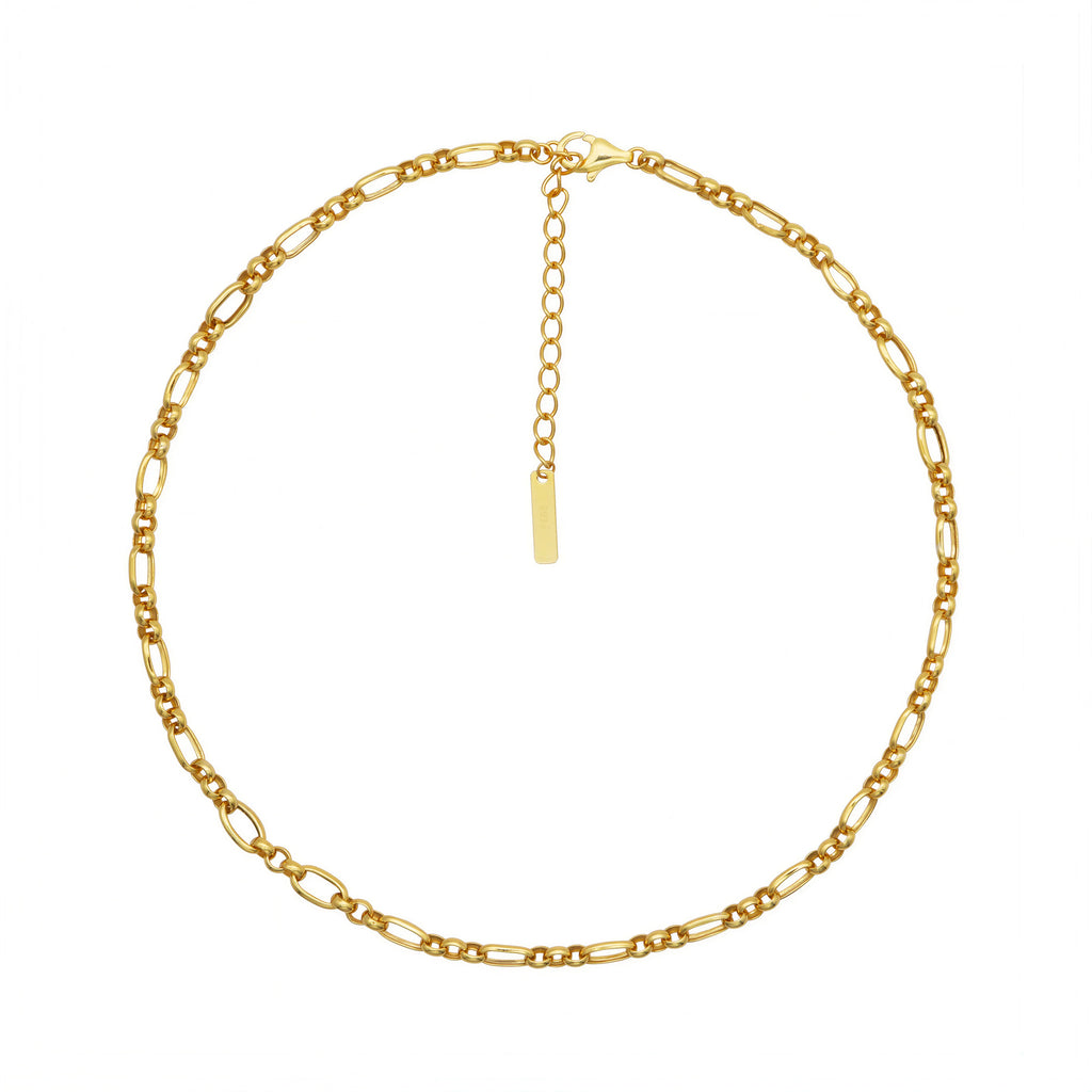 Majestic Gold Chain Necklace by Frequency Paris-Ibiza — sleek 18k gold chain on white background showcasing link details. 