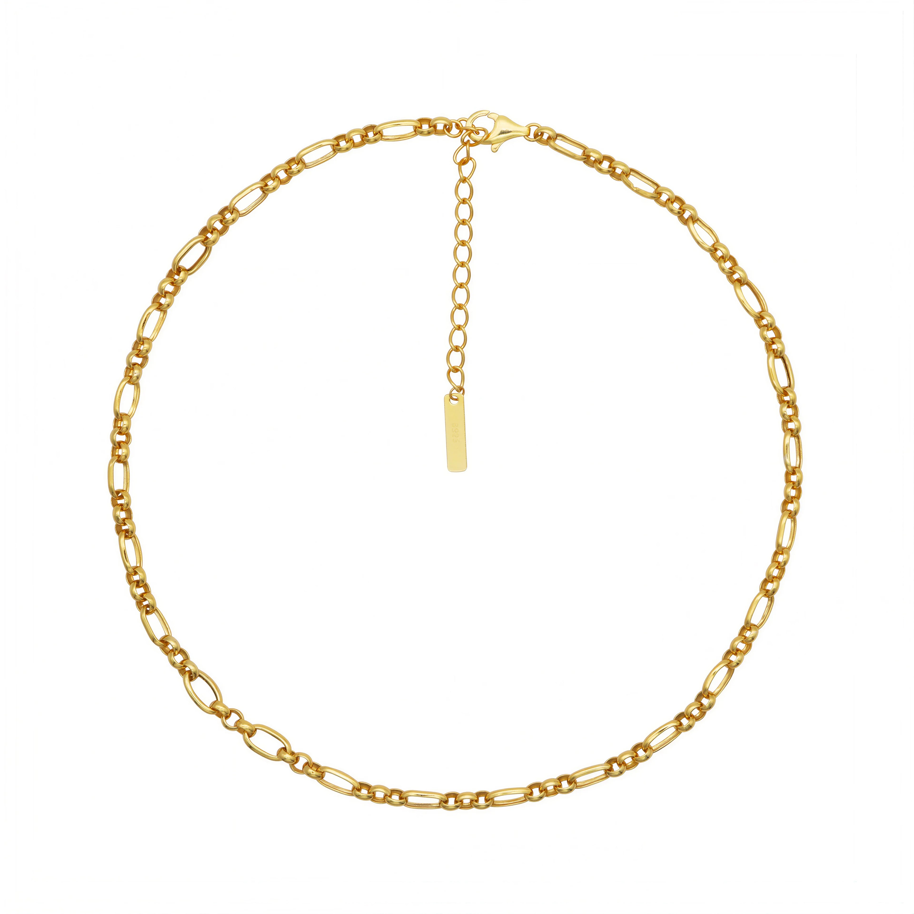 Majestic Gold Chain Necklace by Frequency Paris-Ibiza — sleek 18k gold chain on white background showcasing link details. 