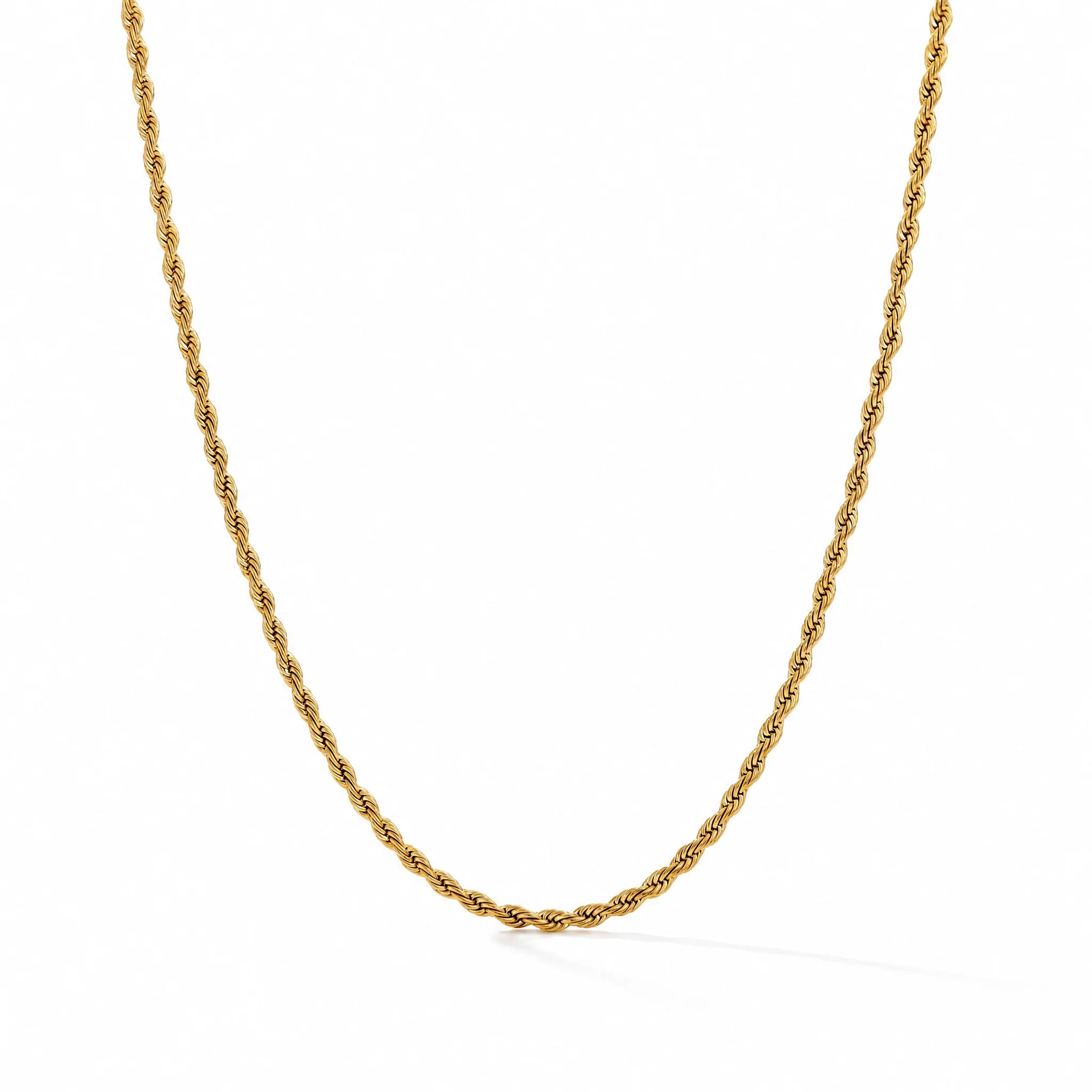 Positivity Gold Rope Chain Necklace by Frequency Paris-Ibiza — 18k gold plated sterling silver rope chain. Perfect for every outfit. 