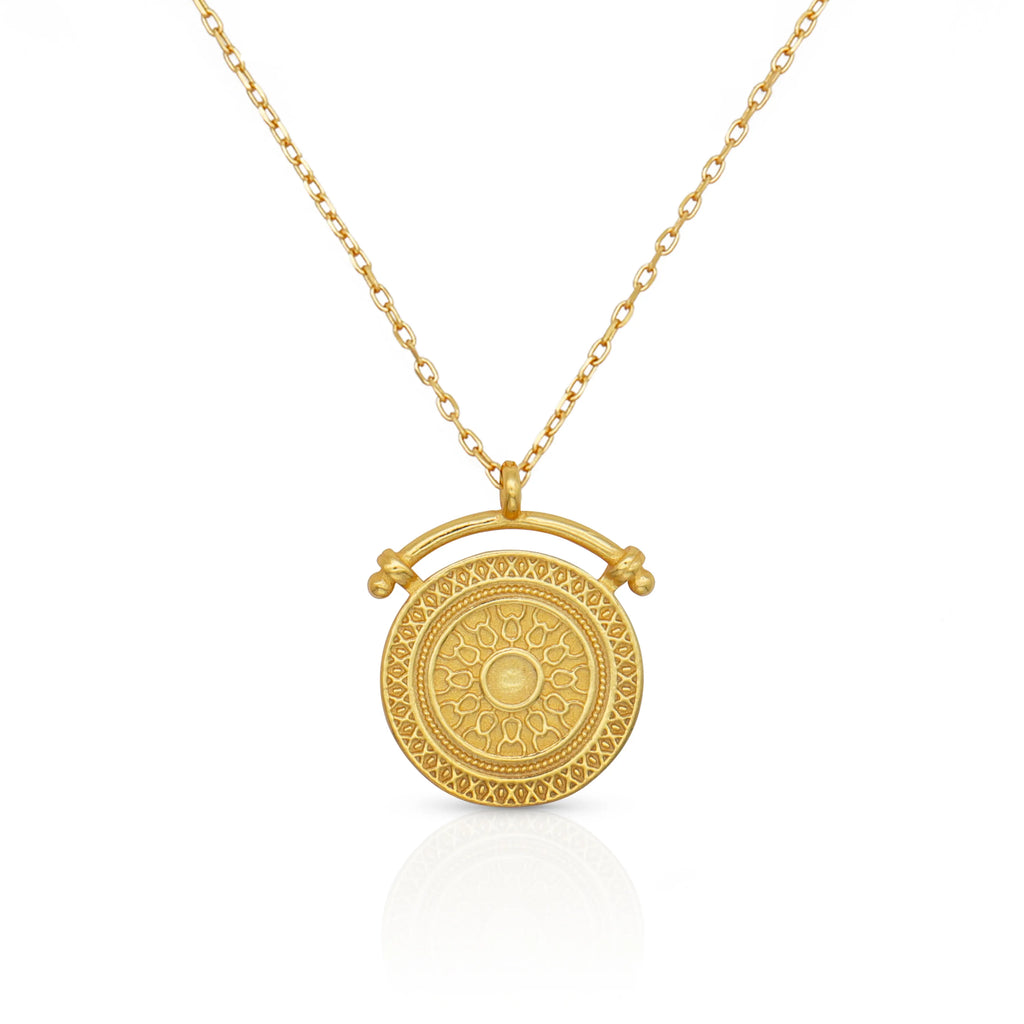Frequency Paris-Ibiza Sunbeam Gold Pendant Necklace 18K gold plated on sterling silver.