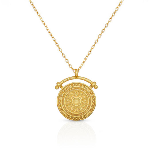 Frequency Paris-Ibiza Sunbeam Gold Pendant Necklace 18K gold plated on sterling silver.