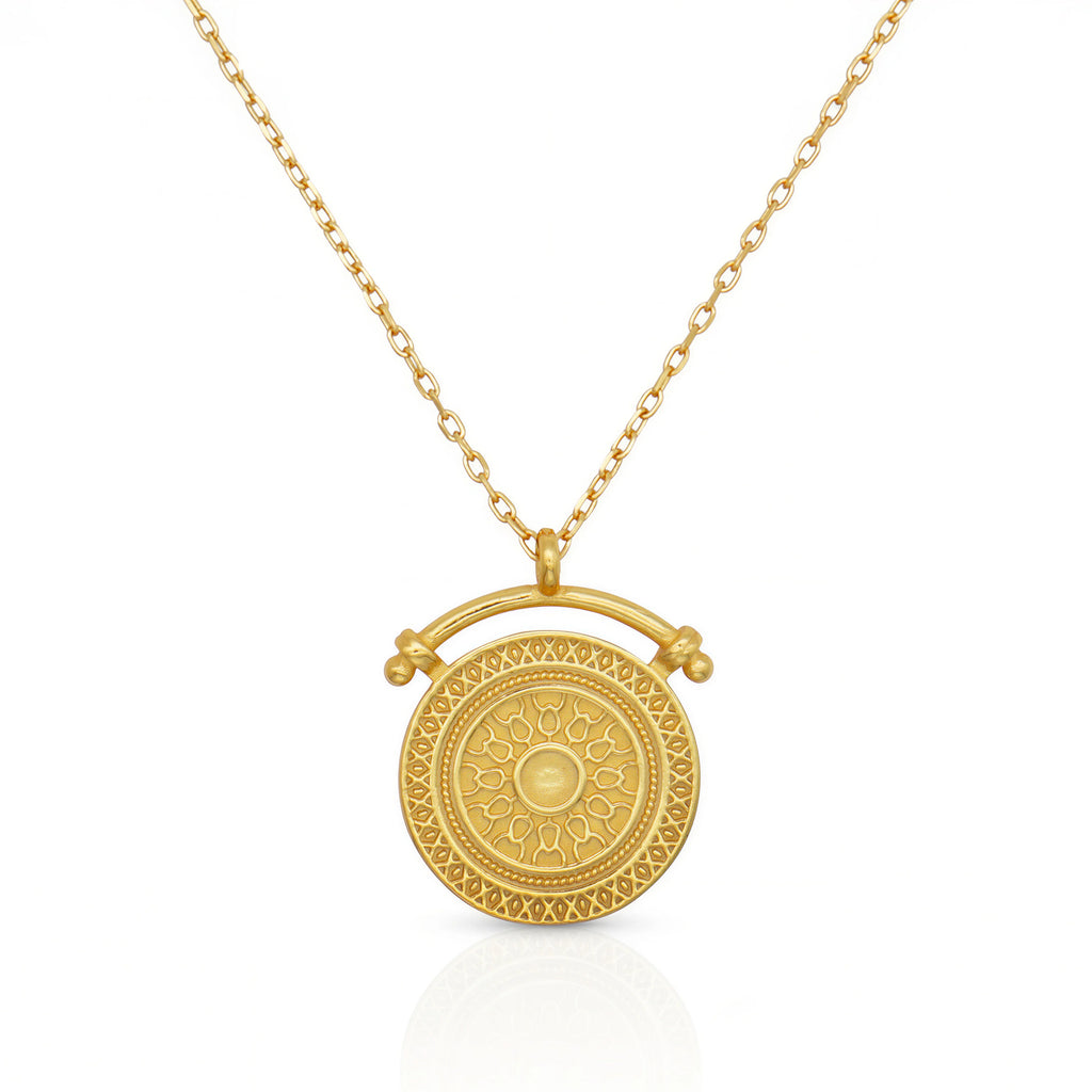Frequency Paris-Ibiza Sunbeam Gold Pendant Necklace 18K gold plated on sterling silver.