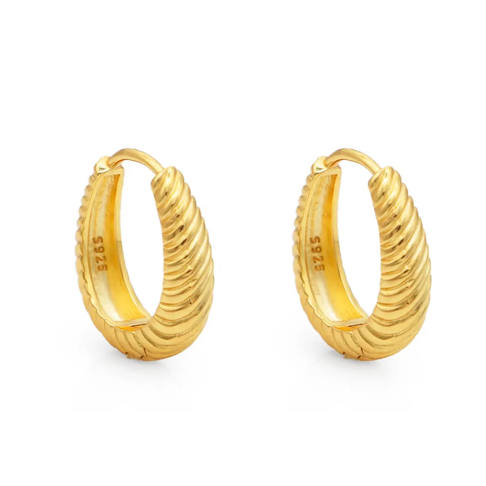 Costes Gold Hoop Earrings in 18K gold-plated sterling silver by Frequency Paris-Ibiza.