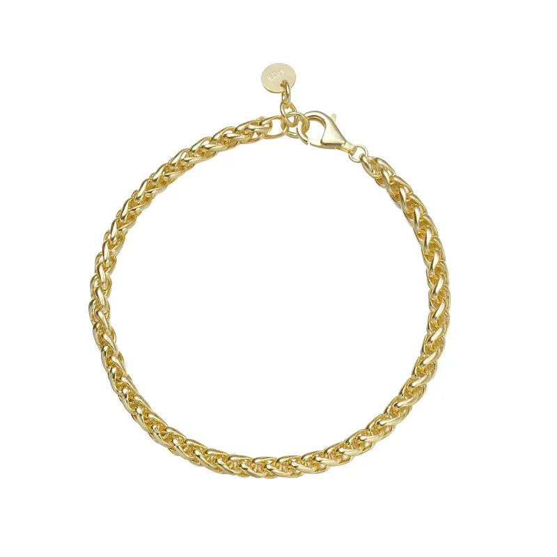 Frequency Paris-Ibiza Destiny Gold Chain Bracelet 18k Gold Plated Sterling Silver on white background