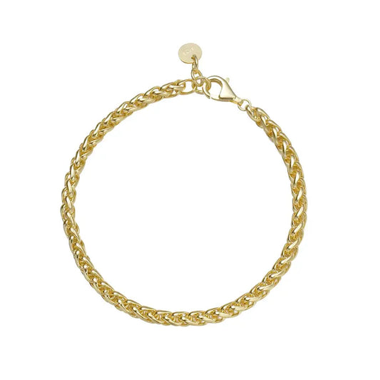 Frequency Paris-Ibiza Destiny Gold Chain Bracelet 18k Gold Plated Sterling Silver on white background