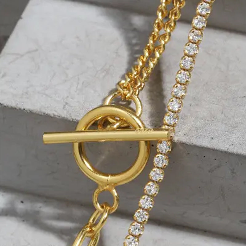 Detail shot of Frequency Paris-Ibiza Life Force bracelet showing OT clasp and zircon crystal band, highlighting exquisite craftsmanship.