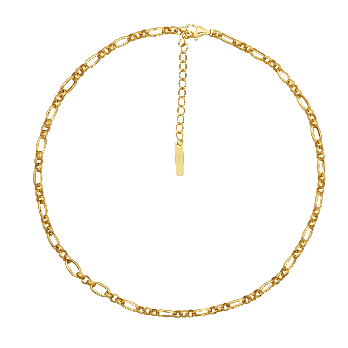 Majestic Gold Chain Necklace by Frequency Paris-Ibiza — sleek 18k gold chain on white background showcasing link details. 