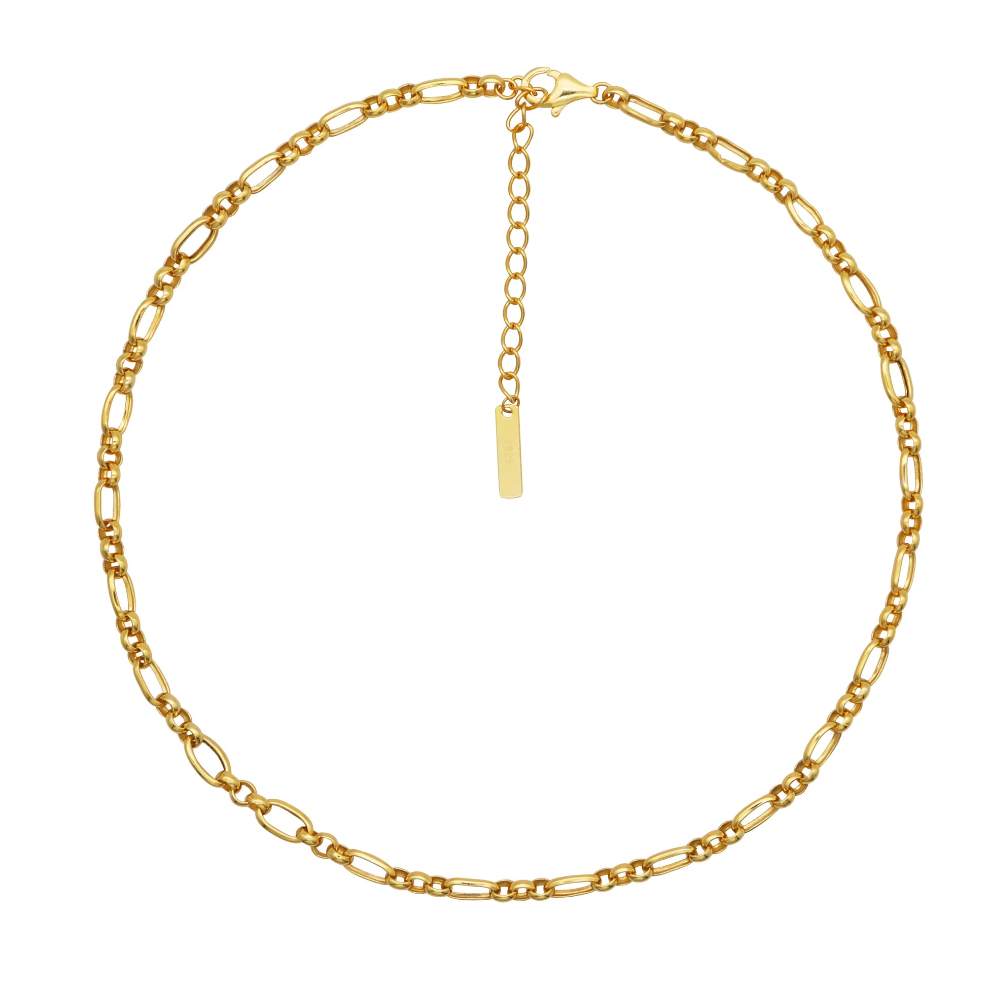 Majestic Gold Chain Necklace by Frequency Paris-Ibiza — sleek 18k gold chain on white background showcasing link details. 