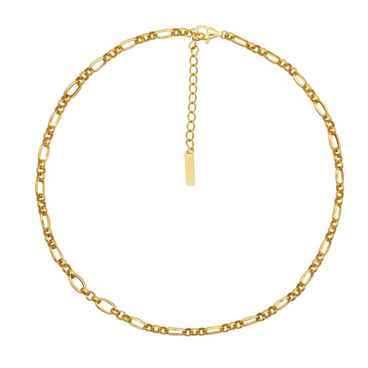 Majestic Gold Chain Necklace by Frequency Paris-Ibiza — sleek 18k gold chain on white background showcasing link details. 